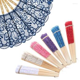 Party Favour Held Fan Pattern Folding Dance Wedding Lace Hand Flower Wholesale