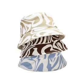 Wide Brim Hats LDSLYJR Cotton Stripe Printed Bucket Fisherman Outdoor Travel Men's and Women's Sun Hat G230603