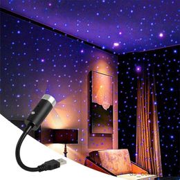 Sensor Lights Portable Mini Decorative Lamp LED USB Adjustable Wedding Car Interior Ceiling Decor Roof Star Projector Projection Night Light R230606