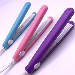 Curling Irons A mini hair iron pink corrugated plate electric curling iron curl modelling tools 230605