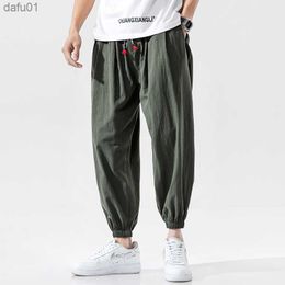 Streetwear Cotton Harem Pants Mens Jogger Pants 2020 Korean Style Plus Size Male Casual Summer Track Pants Trousers L230520