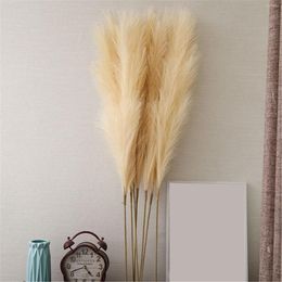 Decorative Flowers 1Pcs Dried Pampas Grass Artificial Bouquet High-quality Decor Simulation Reed Fake Wedding Holiday Home Pographing