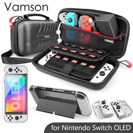 Taschen Vamson Umhängetasche Spielzubehörset für Nintendo Switch OLED Reiseaufbewahrung Tragetasche Schutzhülle für Switch OLED