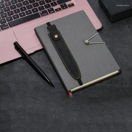 Vintage Leather Pencil Bag Notebook Elastic Band Rubber Pen Case Single Cute Stationery Student School Supplies