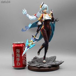 29.5cm Genshin Impact Shenhe Anime Figures Sexy Action Figurine Pvc Statue Model Doll Collectible Room Desk Decoration Toy Gift L230522