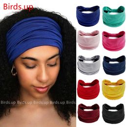 Headwear Hair Accessories Turban Headwrap Solid Colour Knot Wide Headbands for Women Soft Cotton Sports Elastic Bands Yoga Bandana Bandage 230605