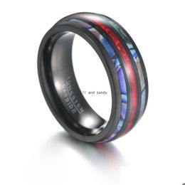 Band Rings 8Mm Tungsten Carbide Ring Finger Imitation Opal For Women Men Fashion Jewellery Will And Sandy Drop Delivery Dhgup