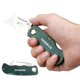 Utility Knife Stainless Steel Folding Woodworking Outdoor Camping Multifunctional HighCarbon Wallpaper Cutting W5 Blades 230606