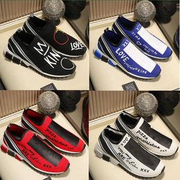 Novos sapatos de pano com letras coloridas impressos oblíquos, sapatos casuais masculinos e femininos, tênis de designer de moda com tamanho de caixa 35-46