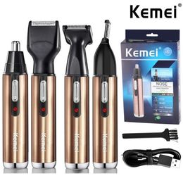 Trimmer Kemei All in One Rechargeable Nose Trimmer Beard Trimer for Men&women Grooming Face Eyebrow Nose Hair Trimmer for Nose and Ear