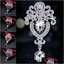 Pins Brooches Diamons Crystal Crown Drop Pins Cor Scarf Clips Engagement Wedding Brooch For Women Men Fashion Jewelry Will And Sand Dhxoz