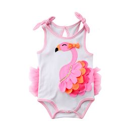 Swim Wear Summer Flamingo Bikinis born Girls Swimsuit Cute Beachwear Child Swimwear Sleeveless Bikini Set 230605