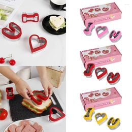 Baking Moulds 3pcs/set Cake Tool Plunger Plastic Pastry Decorating Stamp Biscuit Mould Love Heart Valentine's Day 3D Cookie Cutter