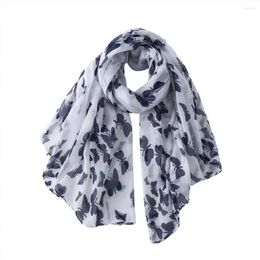 Scarves Fashion Long Printed Butterfly Scarf Lightweight Neck Shawl Wrap For Women Spring Fall