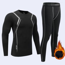 Running Sets Winter Thermal Jogging Sport Suit Men Compression Basketball Tights Set Sportswear Gym Fitness Tracksuit Underwear