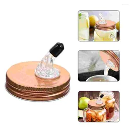 Dinnerware Sets 2Pcs Jar Pour Spouts 2.75in/ 7.5cm For Spout Regular Mouth Leak- Proof Lid ( Rose )