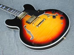 Wholesale -guitar classic very nice sunset colors Hollow electric guitar