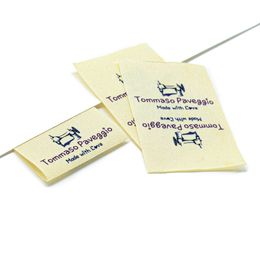 accessories Custom Clothing Labels Personalised Brand , Organic Cotton Ribbon Labels , Logo or Text, Beige Sewing Labels (FR257)