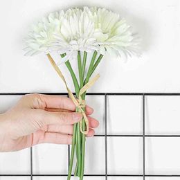 Decorative Flowers Silk Wedding Home Artificial Decor Fake Gerbera White Lilies Long Stem Sunflowers