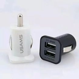 3.1A Dual USB Car 2 Port Charger 5V 3100mah double plug Car Chargers Adapter for iPhone Samsung Cell Phone GPS MP3