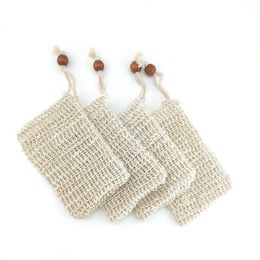 Bath Brushes Sponges Scrubbers Exfoliating Mesh Bags Pouch For Shower Body Mas Scrubber Natural Organic Ramie Soap Bag Sisal Save Dhfhm