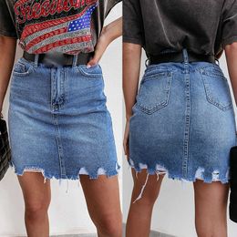 Skirts Women's fashion short jeans women's pocket washing denim care elegant skin summer 2023 women G220605