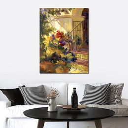 Abstract Landscape Canvas Art Come on in Hand Painted Impressionist Oil Painting for Apartment Wall Decor