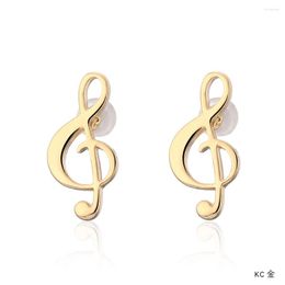 Stud Earrings Small Music Gold Silver Color Simple Lovely Ear Studs For Women Party Charm Musical Note Earring Jewelry Fashion Gift