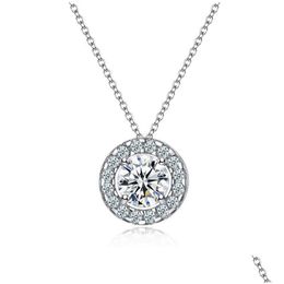 Pendant Necklaces Cubic Zirconia Diamond Necklace Crystal Ring Women Wedding Fashion Jewellery Will And Sandy Drop Delivery Pendants Dhddt