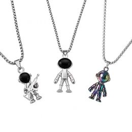 Space Astronaut Alloy Pendant Necklace Charm Stainless Steel chain Choker Necklaces for Women Jewelry gift