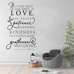 Large size bible verse decal - The fruit of the Spirit - Vinyl Wall Decal art design word sticker ,free shipping