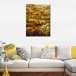 Beautiful Canvas Wall Art Mediterranean Countryside Modern Impressionist Landscape Handmade Artwork for Office Wall