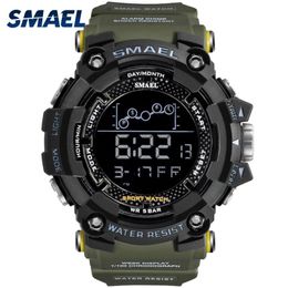 Mens Watch Military Water resistant SMAEL Sport watch Army led Digital wrist Stopwatches for male 1802 relogio masculino Watches2384