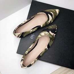 Women Flats Camouflage Cool Fashion Shoes for Girls Flat Heel Slip on No Lace Summer Spring Leisure Shoes Size 33 34 43 44 Soft