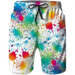 Men's Shorts Red Blue White Men's Funny Swim Trunks Quick Dry Summer Surf Beach With Side Pockets