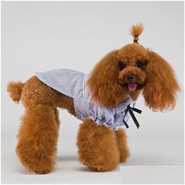 Dog Apparel Pet Straps T Shirts Ruffle Shirt Tops Blouse Summer Clothes Will And Sandy Drop Delivery Home Garden Supplies Dhxvw