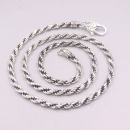 Chains Solid 925 Sterling Silver Men's Necklace 4mm Rope Link Chain 19.7inch S925