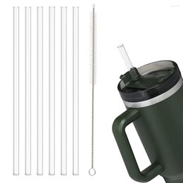 Drinking Straws 1 Set Replacement Straw With Cleaning Brush Transparent Plastic 20/30/40 OZ Travel Tumbler Cup Accessories