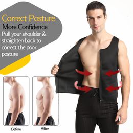 Men's Body Shapers Men Neoprene Sweat Sauna Vest Body Shapers Vest Waist Trainer Slimming Vest Shapewear Waist Shaper Corset Gym Underwear Fat Burn 230606