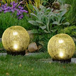 Sensor Lights Solar Lights Underground Lamps Glass Ball Lawn Lamp LED For Outdoor Garden Pathway Patio Yard Decor Lighting R230606