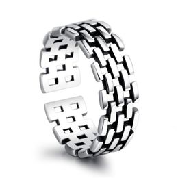 Band Rings Retro Hollow Sier Chain Knot Finger Ring Fashion Jewellery For Women Men Will And Sandy Drop Delivery Dhaws