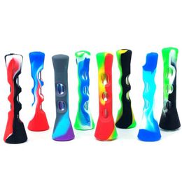 Colourful Silicone Sleeve Skin Thick Glass Pipes Dry Herb Tobacco Preroll Roller Cigarette Cigar Philtre Holder Portable Removable Easy Clean Tips Mouthpiece DHL