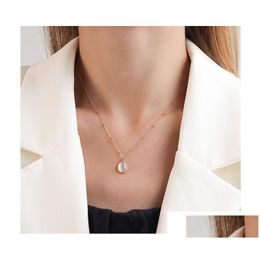 Pendant Necklaces Cute Vintage White Imitation Opal Necklace For Women Jewelry Accessories Party Gifts Drop Delivery Pendants Dhtox