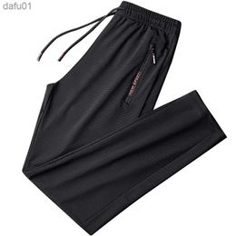 Summer Breathable Mesh Black Sweatpants Men Joggers Sportswear Baggy Trousers Male Casual Track Pants 7XL 8XL 9XL L230520