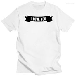 Men's T Shirts Cotton Tee Shirt T-Shirt I Love You Valentines For Him Her Gift Idea Design