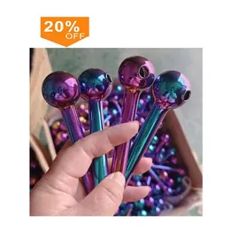 nano plating smoke rainbow glass oil burner pipe Colourful quality smoking pipes great tube nail tips 60 pcs in a jar