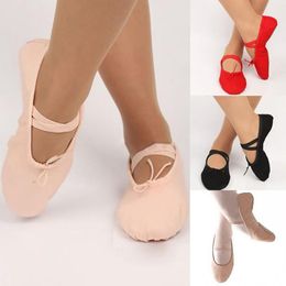 Flat Shouse Girls Flat Canvas Head Black White Soft Zapatos de Punta de Ballet Slippers BD Балетный живот.