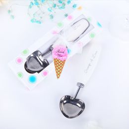 Ice Cream Tools Wedding Gifts Scoop Tools Of Love Heart-shaped Ice Cream Spoon For Bridal Shower Favours and Wedding Souvenirs Q175