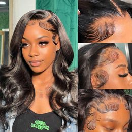 Body Wave 13x6 360 Lace Frontal Wig Full Lace Human Hair Pre Plucked Transparent Lace Frontal Wig Brazilian Body Hair