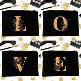 Storage Bags Letter Print Fashion Cute Toiletry Bag Women Lady Travel Makeup Cosmetic Organiser Pouch Clutch Handbags Casual Purse